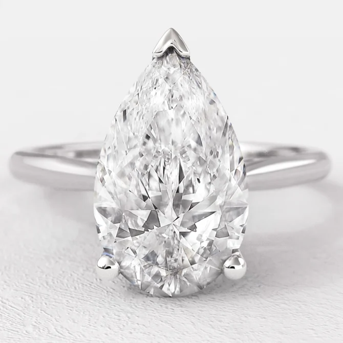 Pear cut solitaire diamond engagement ring sr1094 1.5ct in white gold Dublin Ireland