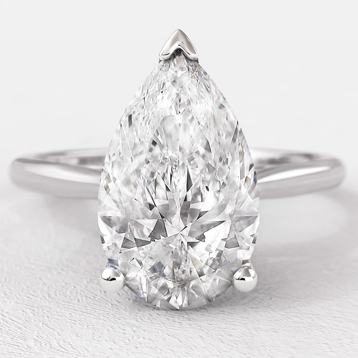 Pear Cut Solitaire Diamond Ring SR1094 Bespoke Diamonds