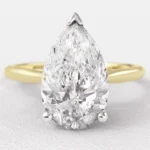 Pear cut solitaire diamond engagement ring sr1094 1.5ct in yellow gold - Made in Dublin