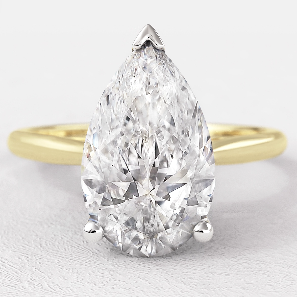 Pear Cut Solitaire Diamond Ring SR1094 Bespoke Diamonds