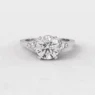 Platinum diamond engagement ring with diamond band pr1065