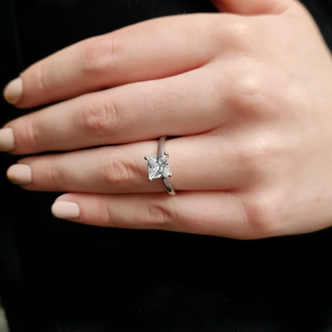 Princess Cut Diamond Engagement Ring SR1014 made in Ireland