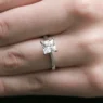 Princess Cut Diamond Engagement Ring SR1014 on hand