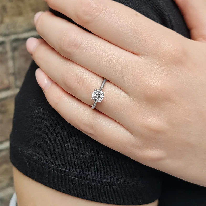 Round Cut Diamond Ring With Diamond Bridge SR1027 Bespoke