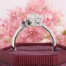SB2926 18 white gold moissanite and pink sapphire two stone ring image 3