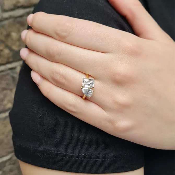 Toi Et Moi Engagement Ring Made In Ireland on hand TR1098-1