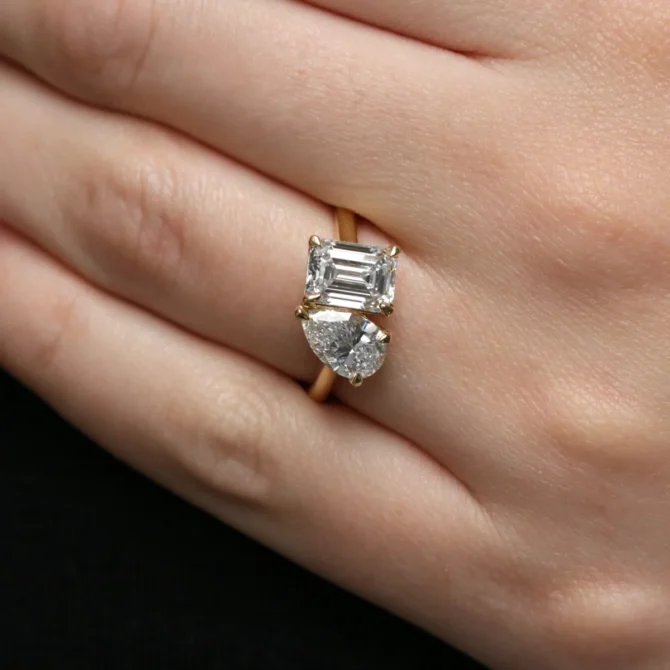 Toi Et Moi Engagement Ring Made In Ireland on hand TR1098-2