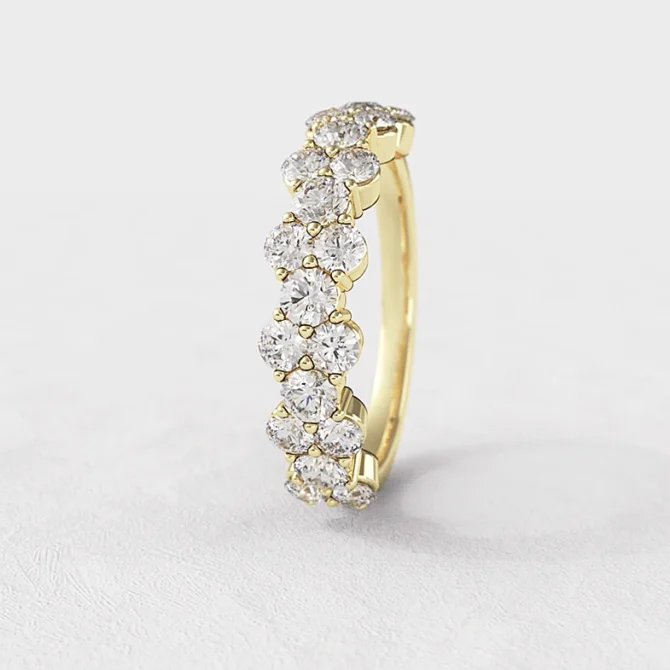 Unusual ladies diamond ring in yellow gold sb4454