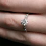 Vintage Style Side Stone Engagement Ring PR1075 on hand