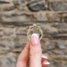 Vintage style diamond ring hand made in Dublin in yellow gold side view PR1047