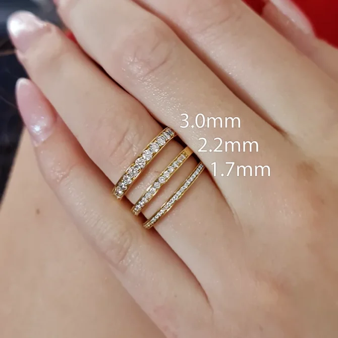 Eternity Ring Stack Wedding Band Wider Than Engagement Ring Pave