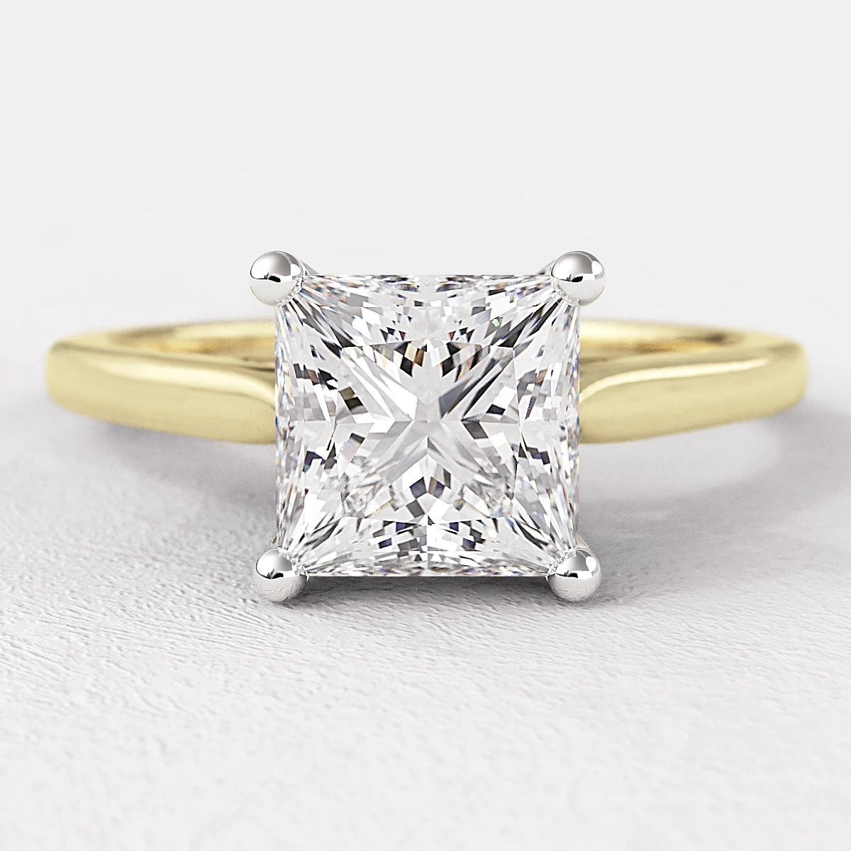 Princess Cut Four Claw Solitaire Ring SR1014 Bespoke