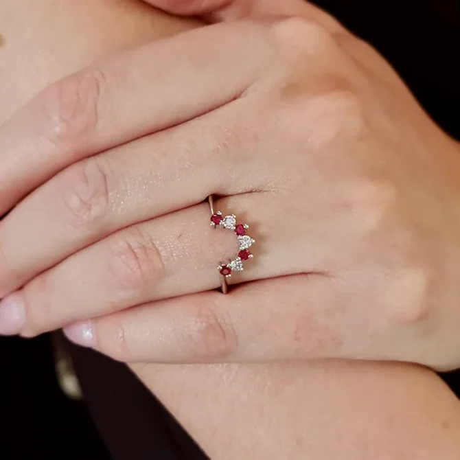 ruby and diamond eternity curved eternity ring sb3317