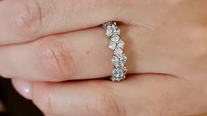 unusual ladies diamond set eternity ring sb4454