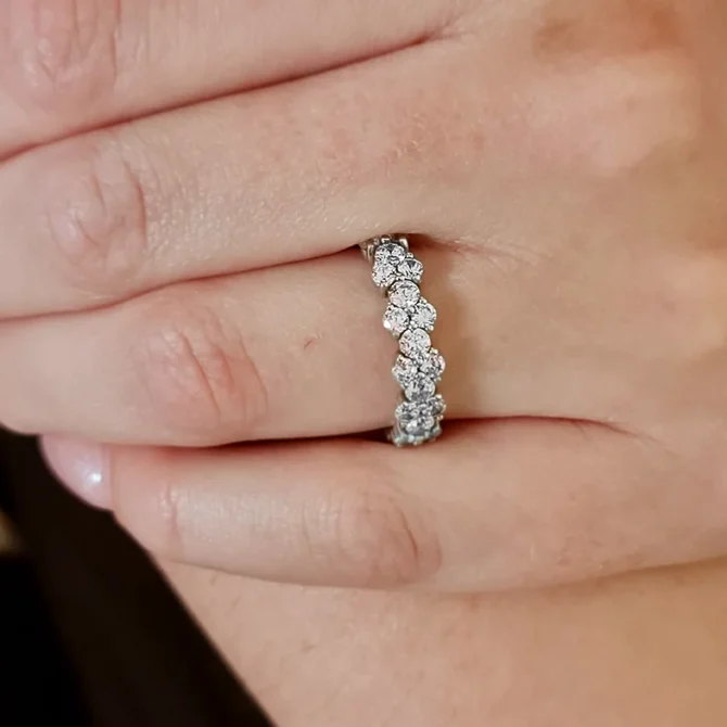 unusual ladies diamond set eternity ring sb4454