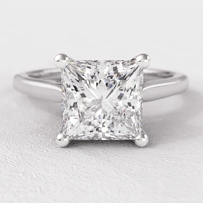 white gold princess cut solitaire diamond engagement ring sr1014