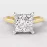 yellow gold princess cut solitaire diamond engagement ring sr1014