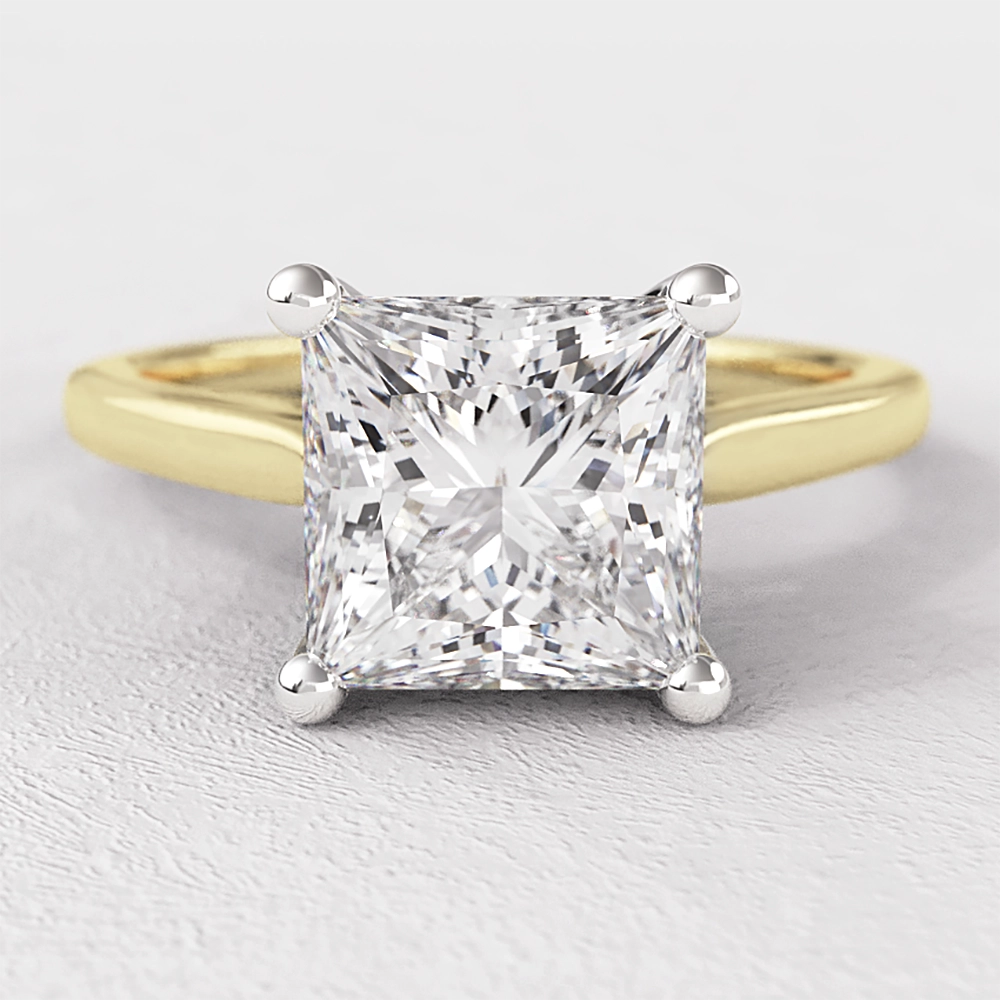 Princess Cut Four Claw Solitaire Engagement Ring SR1014