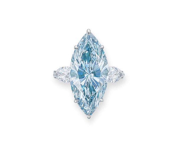 Blue diamond engagement ring