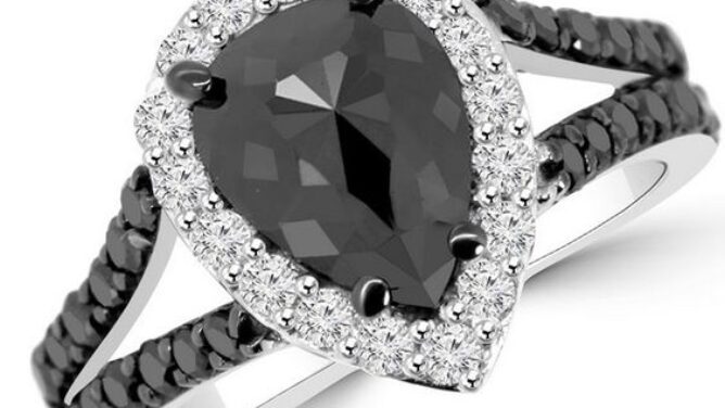 black diamond engagement ring