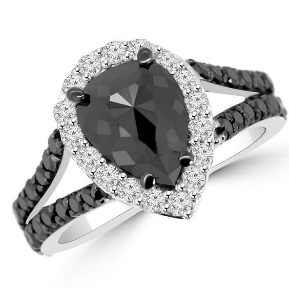 black diamond engagement ring