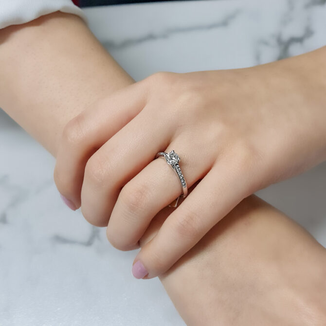 0.70 Carat Channel Set Side Stone Ring PR1049