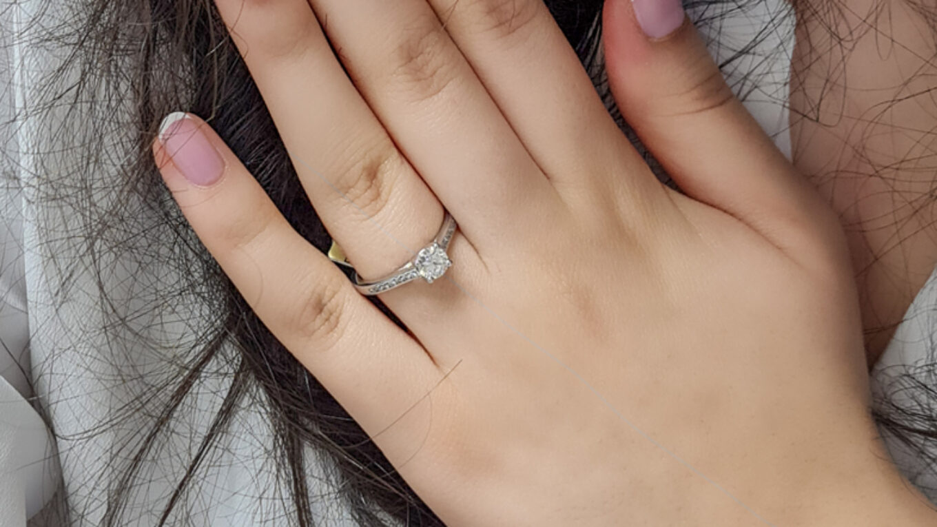 0.70 Carat Channel Set Side Stone Ring PR1049