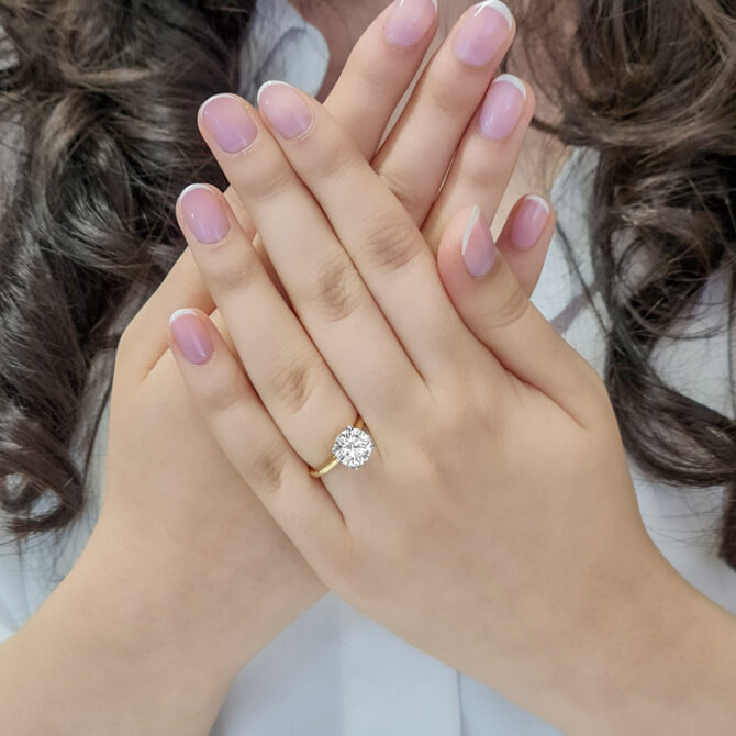 2.00ct Four Claw Tulip Solitaire Bespoke Diamond Engagement Ring - Made in Dublin, Ireland