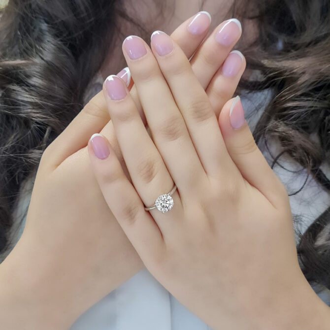 2.0ct Four Claw Tulip Moissanite Solitaire Ring