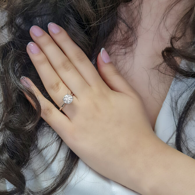 2.0ct Four Claw Tulip Moissanite Solitaire Ring 3