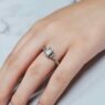 1.05ct Emerald Cut Side Stone Engagement Ring White Gold PR1002 on hand
