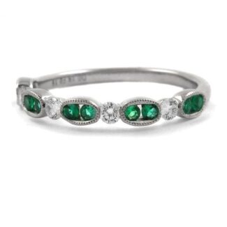 Emerald and Diamond vintage eternity ring in Dublin Cr1035 - V1
