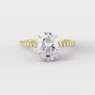 Claw set diamond oval cut engagement ring in yellow gold – pr1079