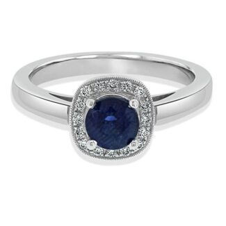 Halo Sapphire Ring Dublin Ireland CR1012 V1