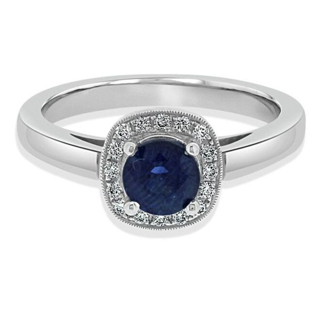 Halo Sapphire Ring Dublin Ireland CR1012 V1