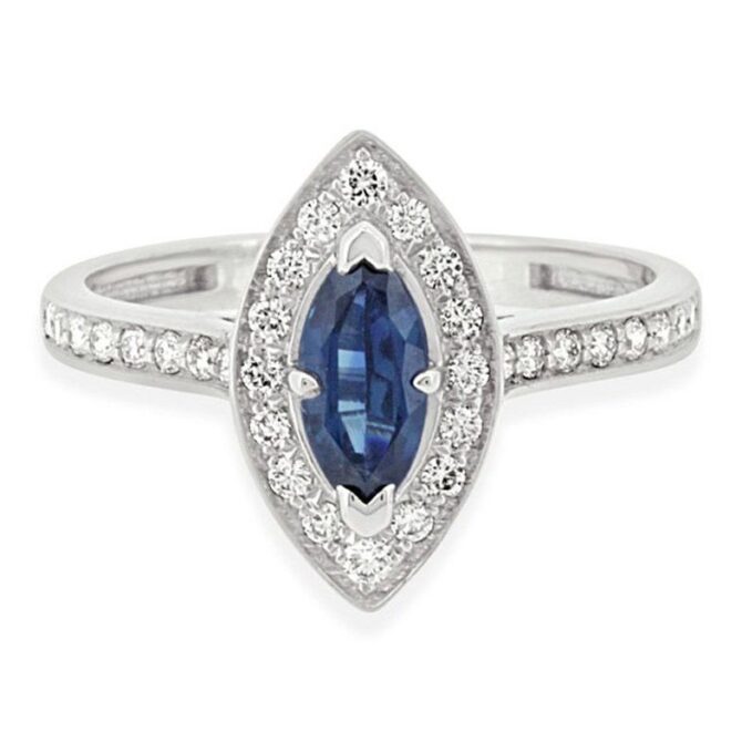 Sapphire Diamond Engagement Ring cr1001 V1