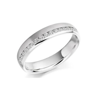 WR2038-1 offset channel set diamond wedding ring white gold