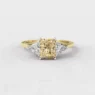 Yellow radiant cut diamond and trillion cut diamond ring in yellow gold TR1035