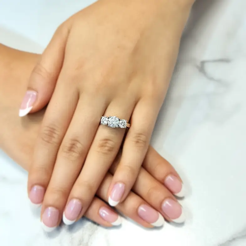 Round Cut Trilogy Diamond Ring TR1070 Bespoke Diamonds