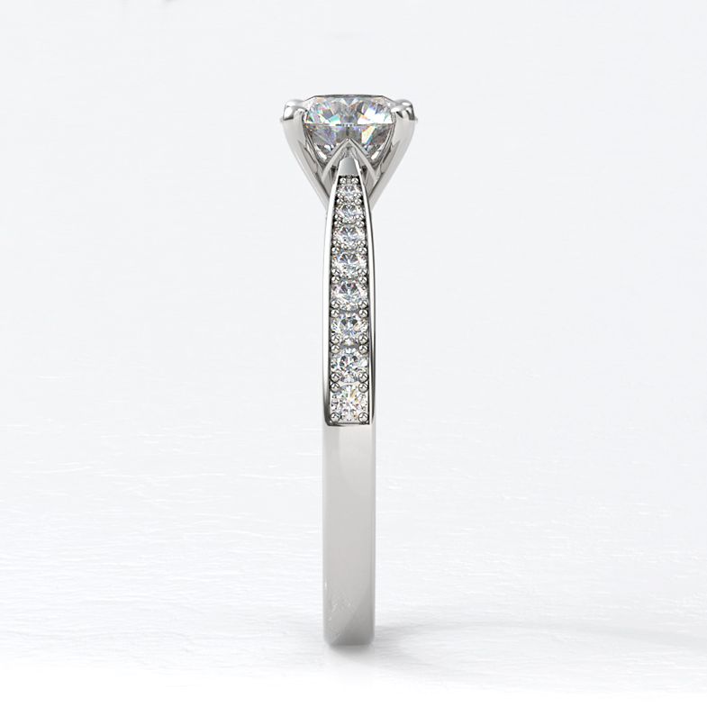 Pave Set Side Stone Diamond Ring PR1016 Bespoke Diamonds