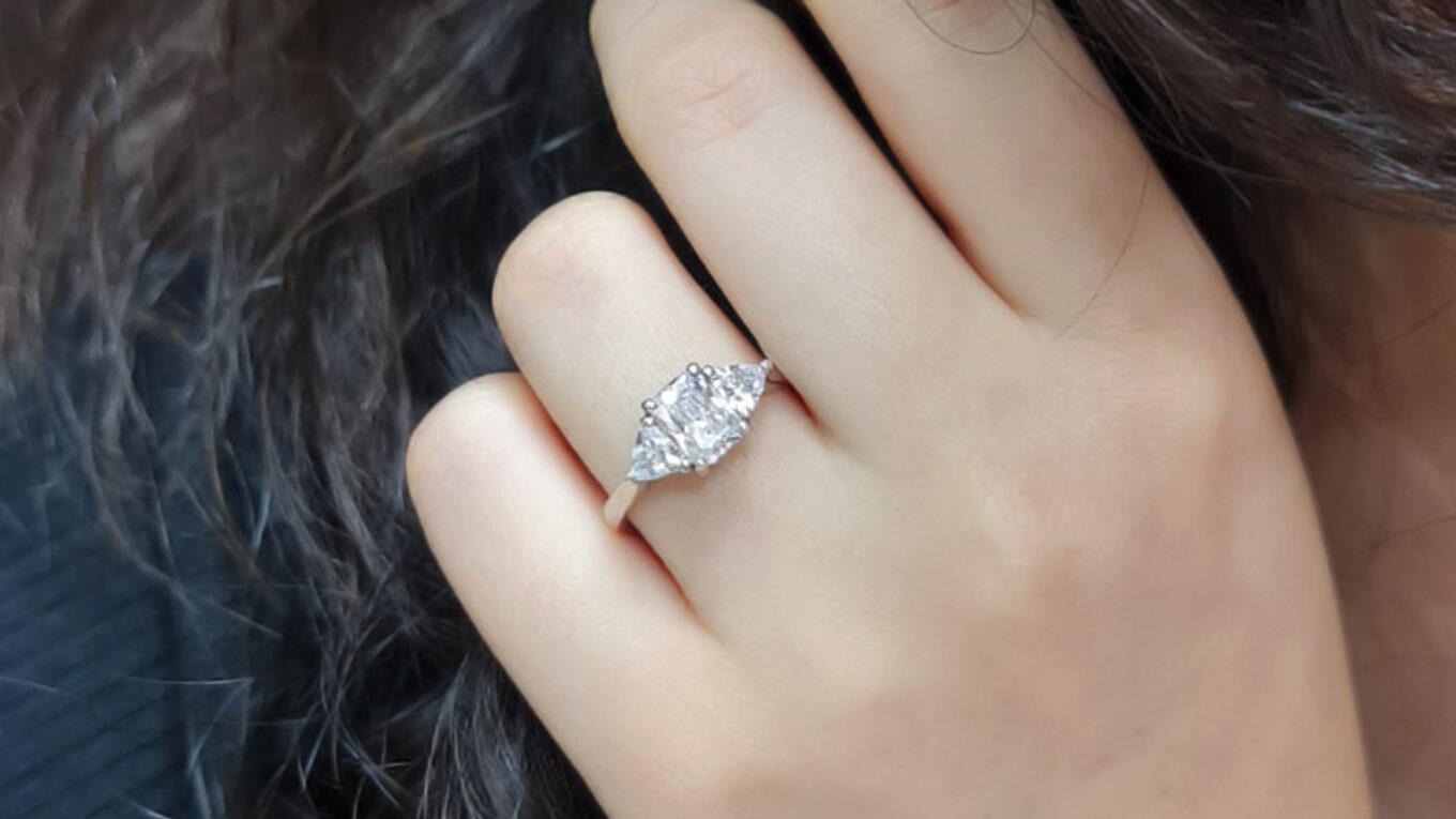radiant and trillion three stone diamond ring Dublin-tr1065-3
