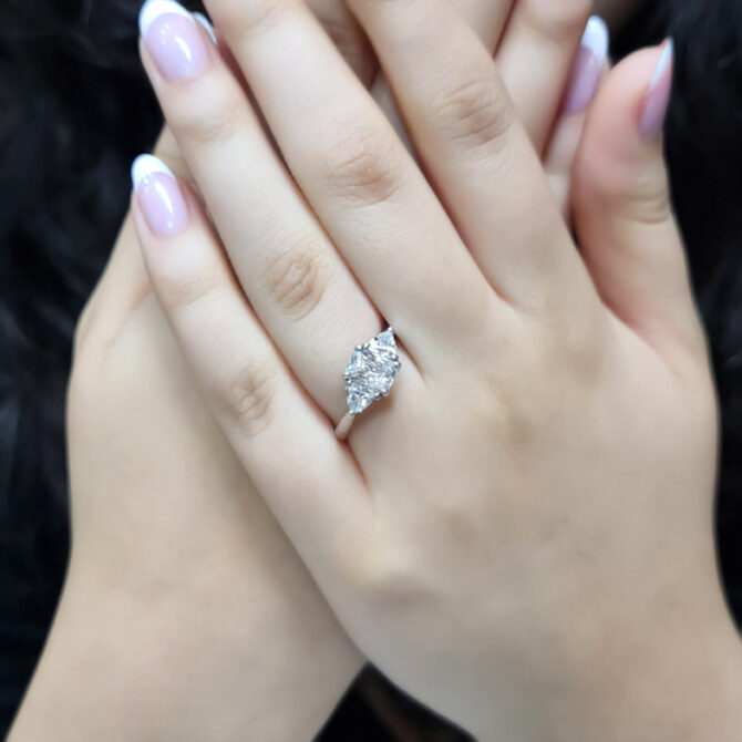 radiant and trillion three stone diamond ring Dublin-tr1065-5