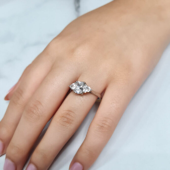 radiant and trillion three stone diamond ring Dublin-tr1065-6