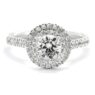 Double halo round claw set diamond engagement ring VR1024