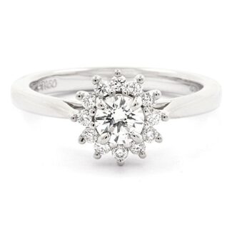 Floral style diamond ring with certified diamond in Dublin VR1046 - v1