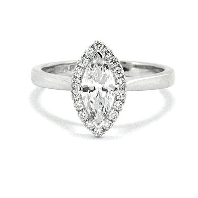 marquise diamond halo engagement ring VR1067 - V1