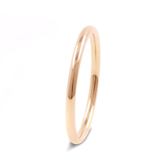 wr4011 slight court rose gold ladies plain wedding ring