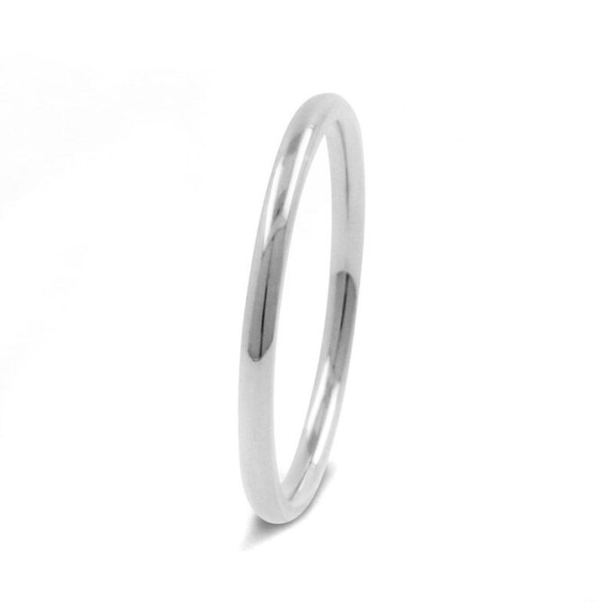 wr4001 white gold slight court plain ladies wedding ring