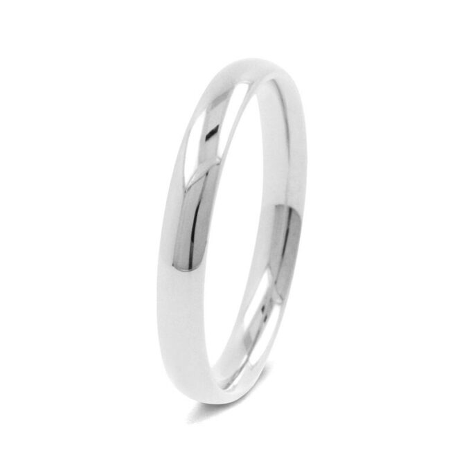 wr4030 white gold traditional court plain ladies wedding ring
