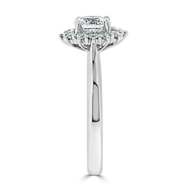 oval cut halo diamond engagement ring image VR1009 - side view in Dublin